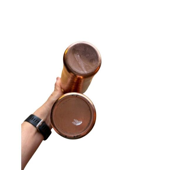 Set Of 2 Hammered Copper Stainless Steel Tumblers - 16 oz - Picture 3 of 6